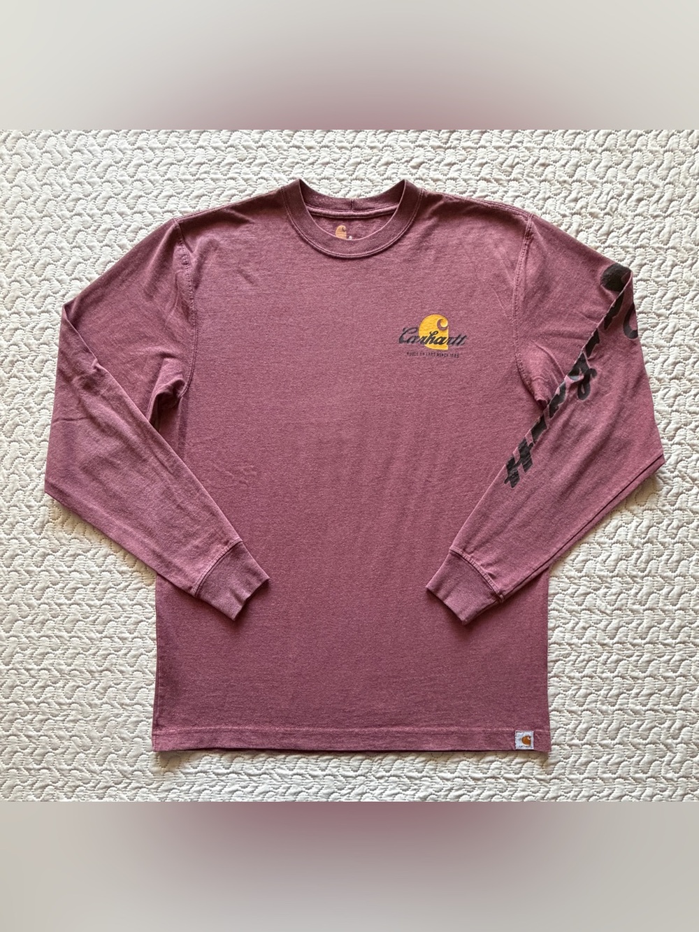 Carhartt Original Fit Long Sleeve Logo Graphic Shirt Mauve Men’s Small S